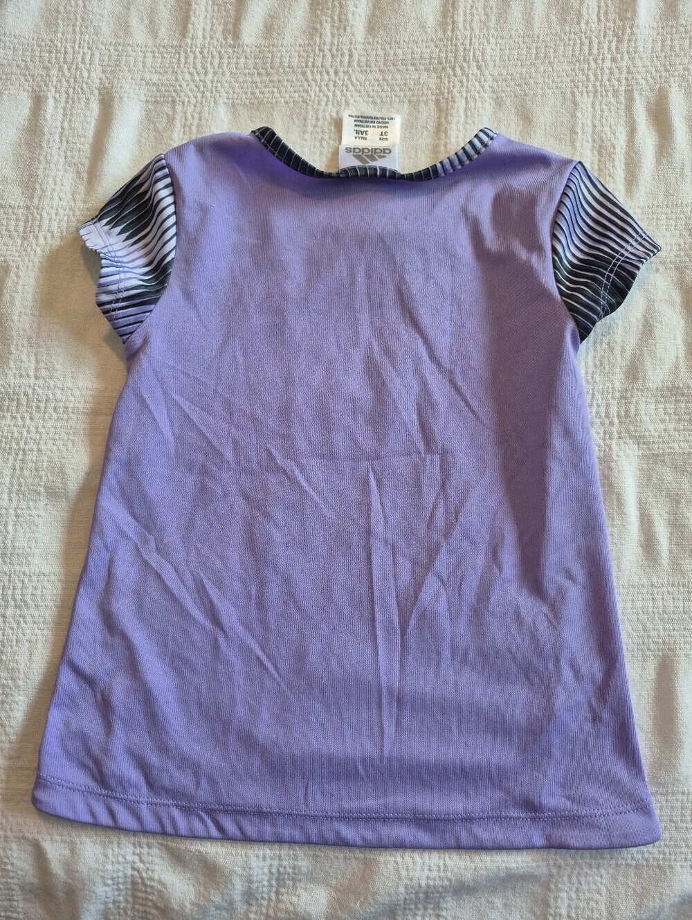 Adidas girls 3T shirt short sleeve purple, EUC - Picture 2 of 3